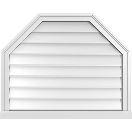 Ekena Millwork Octagonal Top Surface Mount PVC Gable Vent w/ 2"W x 2"P Brickmould Sill Frame, 32"W x 26"H GVPOT32X2603SN